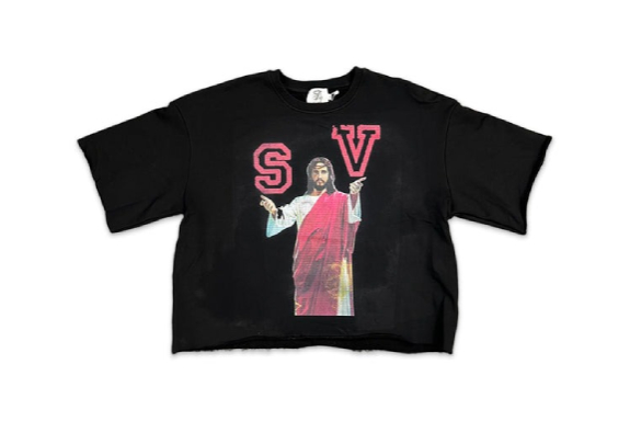 Saint Vanity Jesus Cropped T-Shirt Saint Vanity Jesus Cropped T-Shirt